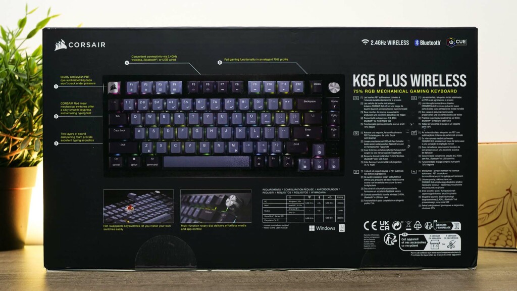 corsair k65 plus wireless emballage face 2