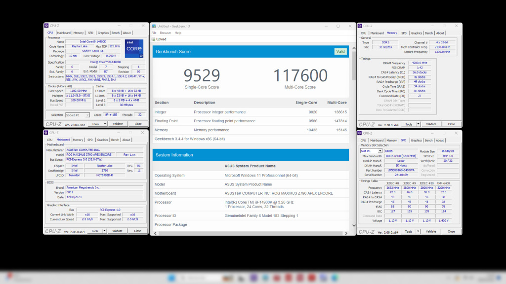 lexar ares ddr5 6400 geekbench 3 8400 oc benchmark