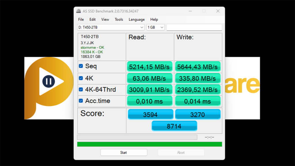 ssd pcie 4 teracle t450 as ssd
