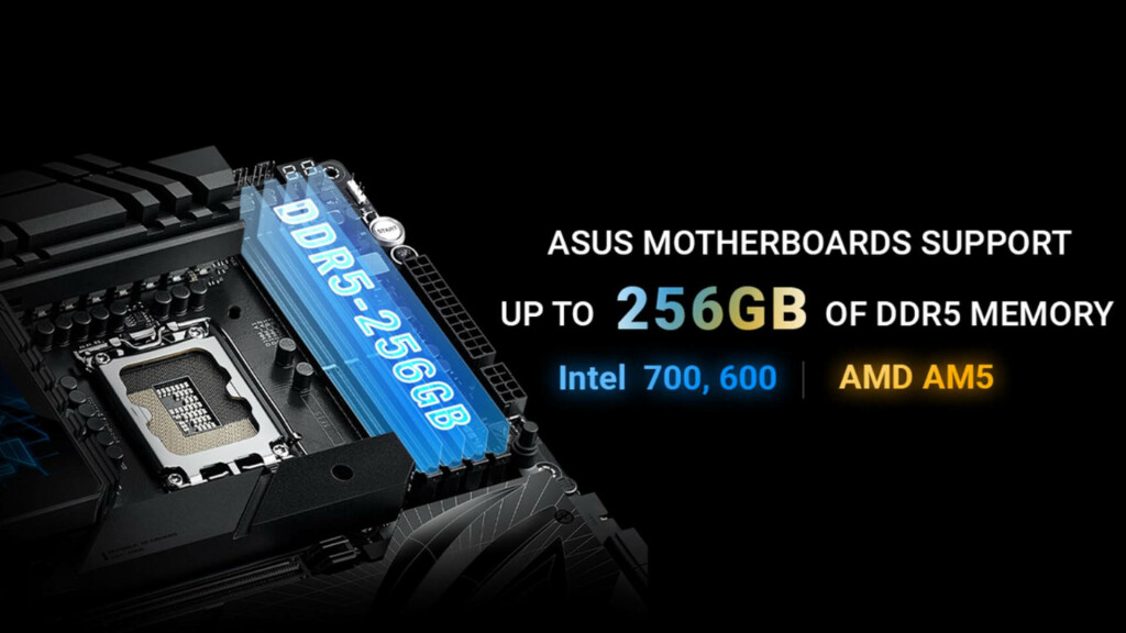 Les cartes mères ASUS de dernière génération prennent en charge jusqu'à 256 Go de mémoire DDR5 2 Cartes mères ASUS 256 Go mémoire DDR5 4