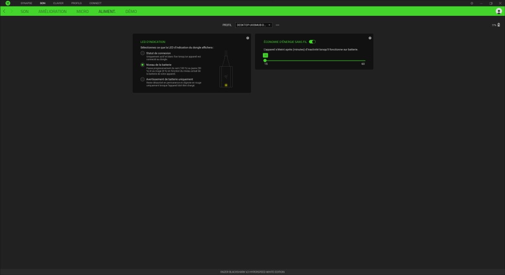 RAZER Blackshark V2 Hyperspeed White Edition item alimentation