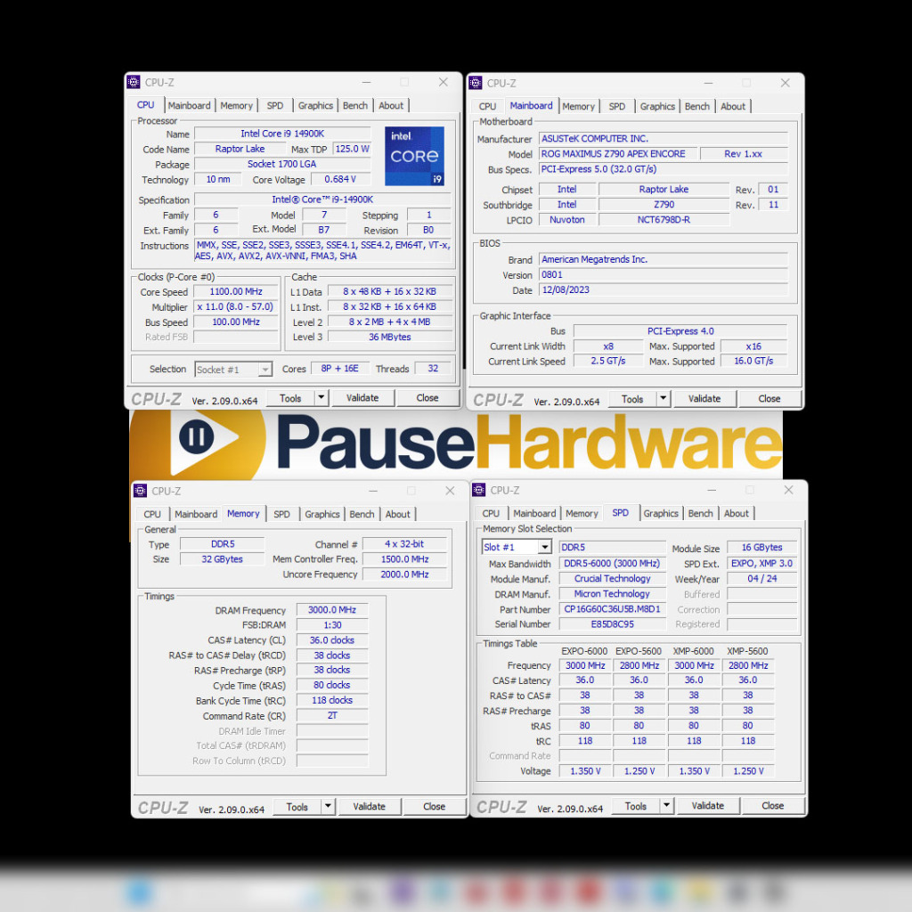 crucial pro ddr5 overclocking 6000 mhz cpu z