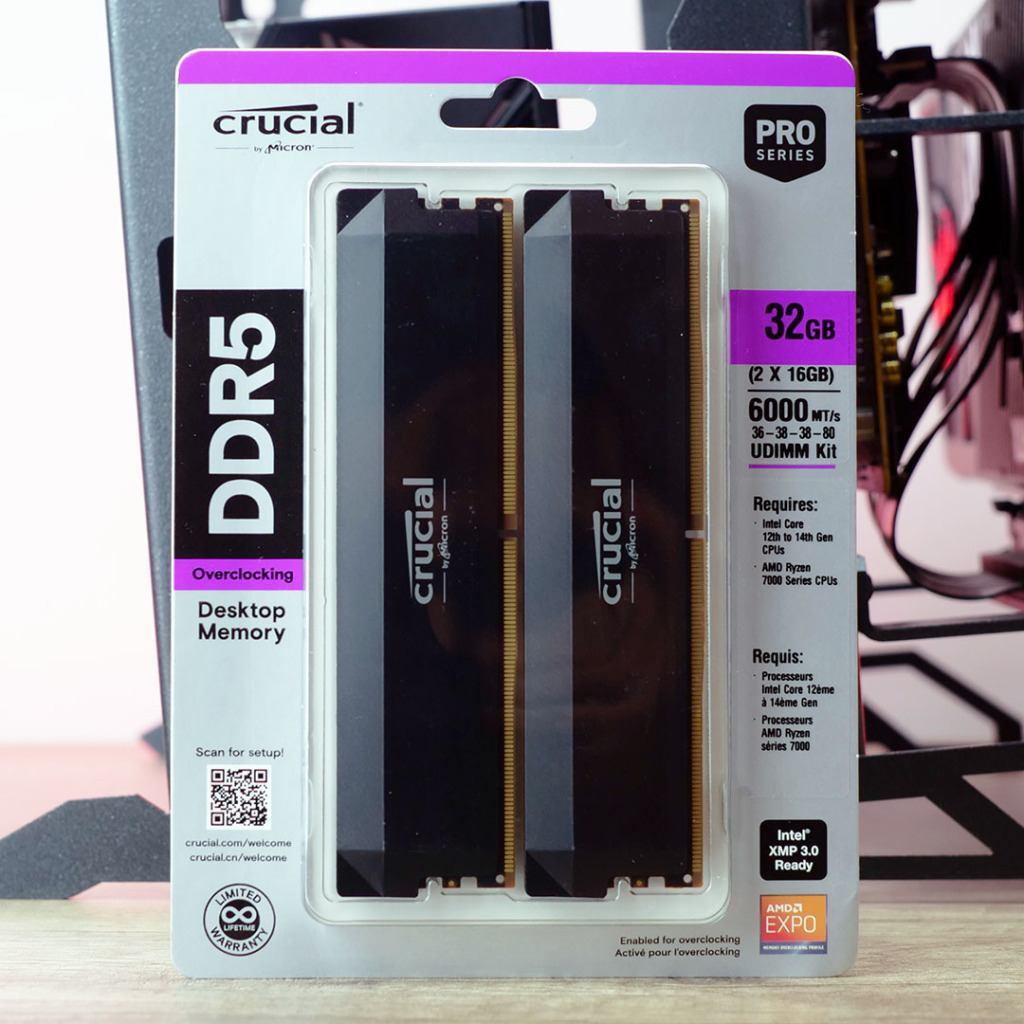 crucial pro ddr5 overclocking emballage