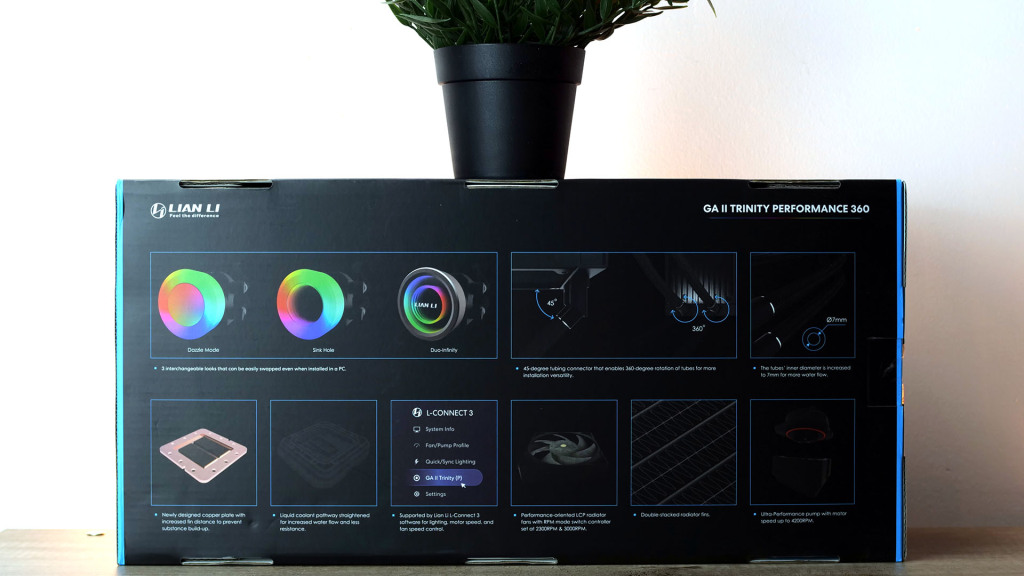 lian li galahad ii trinity performance 360 emballage dos