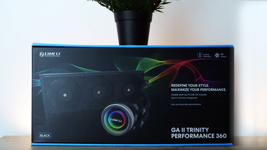 lian li galahad ii trinity performance 360 emballage face avant