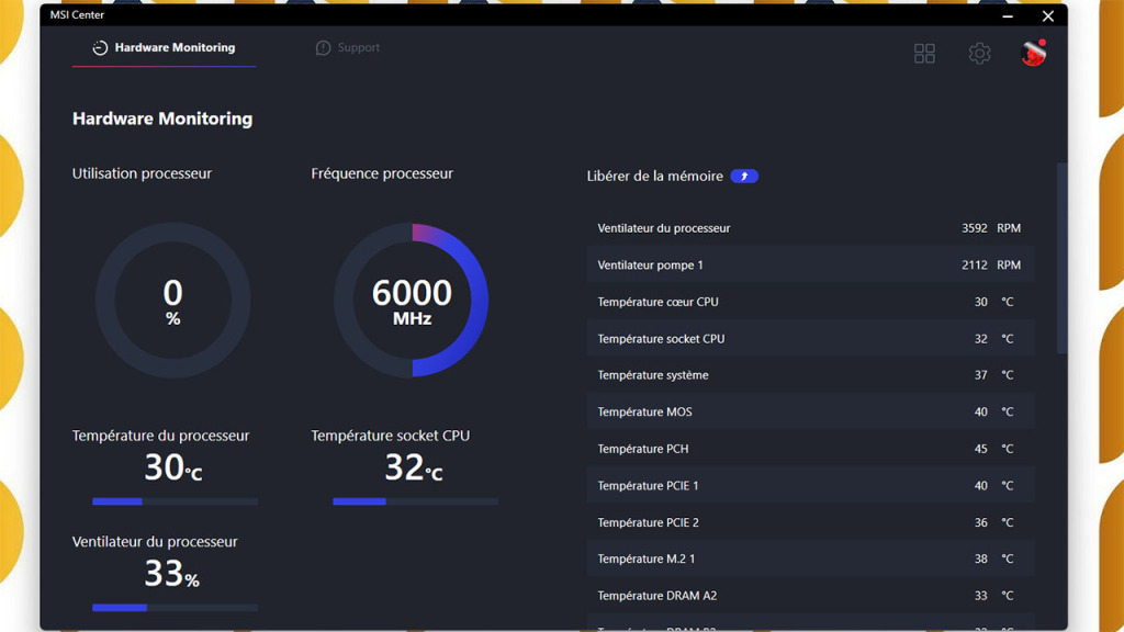 msi center monitoring