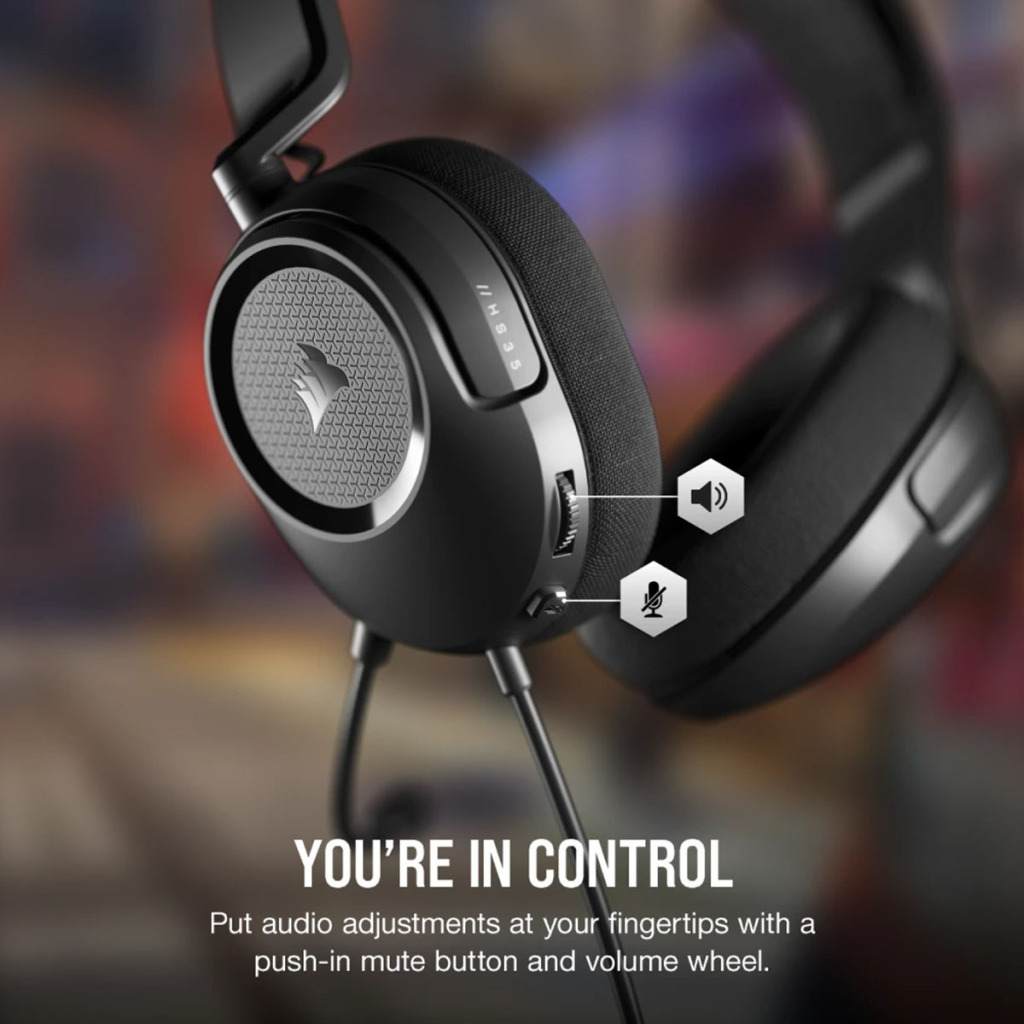 CORSAIR HS35 V2 : des casques de jeu très abordables 6 CORSAIR HS35 V2 commandes
