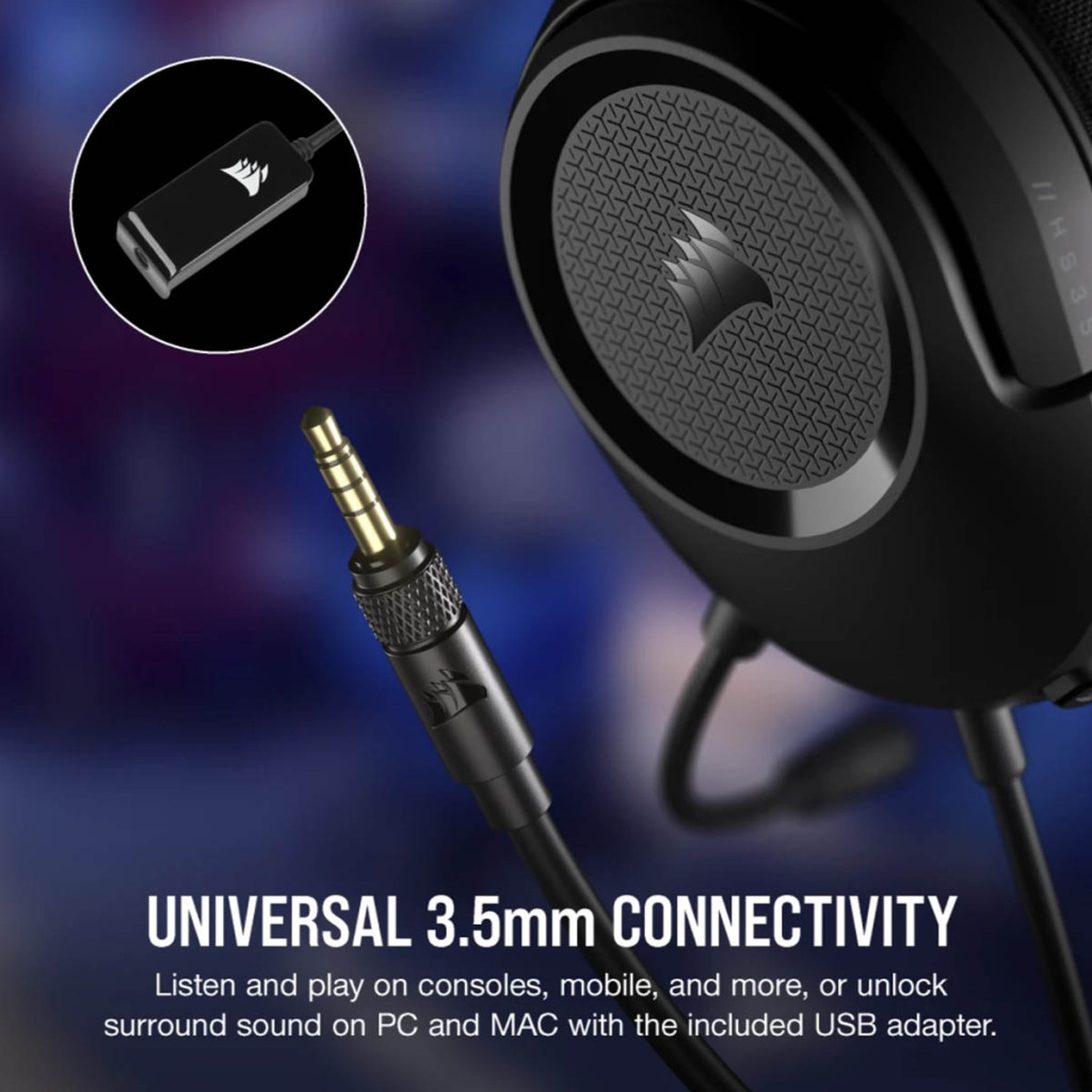 CORSAIR HS35 V2 : des casques de jeu très abordables 4 CORSAIR HS35 V2 jack 3.5