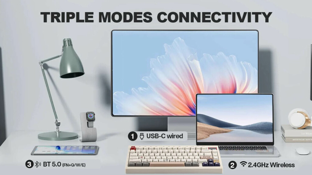 Le clavier Epomaker TH80 Pro passe en V2 : look rétro et écran personnalisable 5 Epomaker TH80 Pro V2 VIA trois modes de connexion