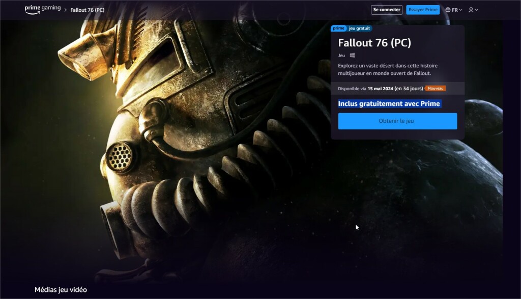 Série Fallout : le jeu Fallout 76 offert par prime gaming 2 Prime Gaming Fallout 76 Pc