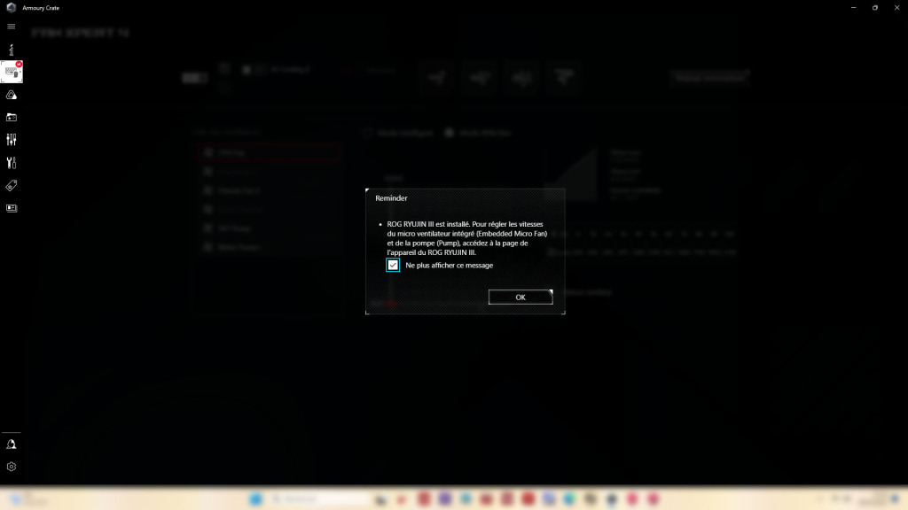 asus rog ryujin iii 360 armoury crate controle alerte