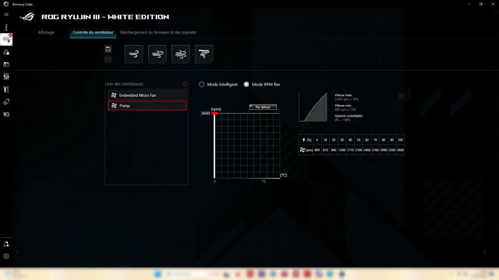 asus rog ryujin iii 360 armoury crate controle pump asetek gen8