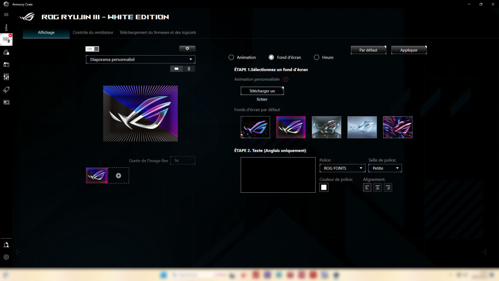 asus rog ryujin iii 360 armoury crate diapo background