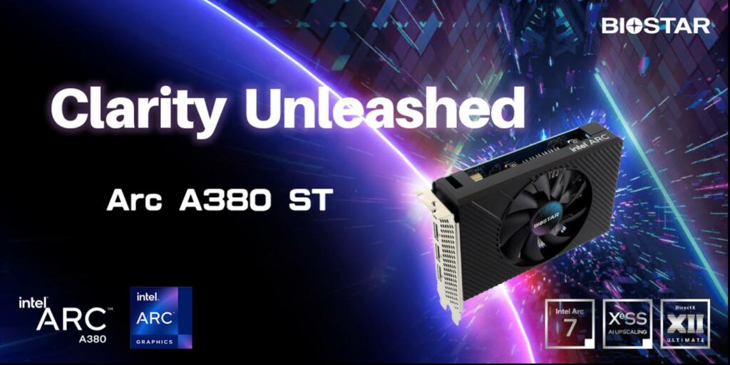 BIOSTAR dévoile sa nouvelle carte graphique : L'Intel Arc A380 ST 2 biostar intel arc a380 st show