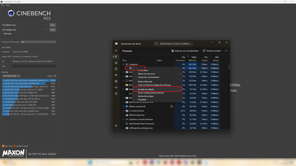 cinebench r23 task manager