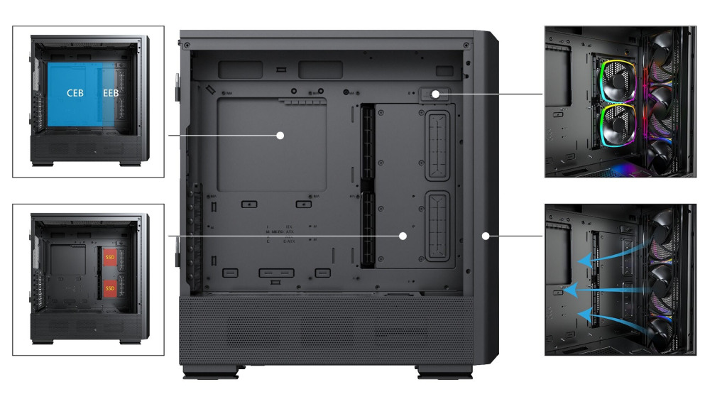 MONTECH présente le SKY TWO GX : 1 boitier taille e-atx avec airflow au rendez-vous ! 6 montech sky two gx eatx black 01