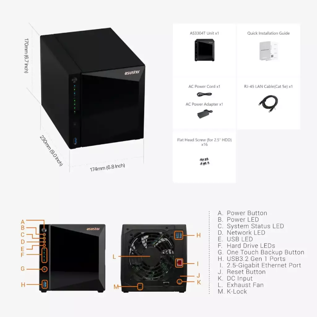 nas asustor drivestor 4 pro gen2 connectique