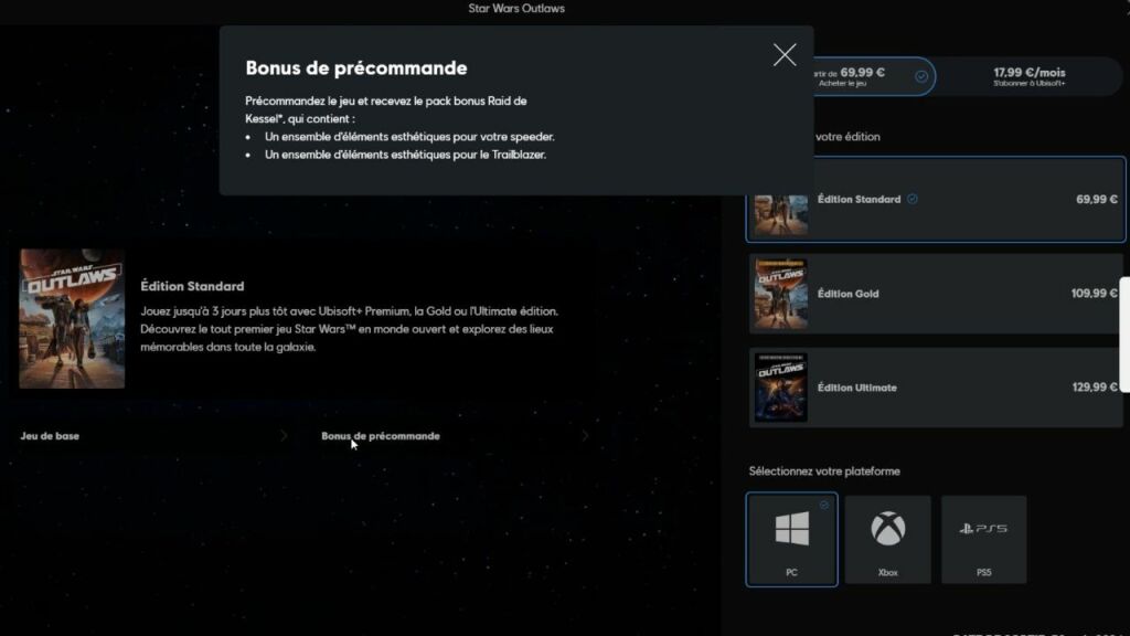 Star Wars Outlaws : ce qui est inclus dans chaque édition 2 star wars outlaws standard edition