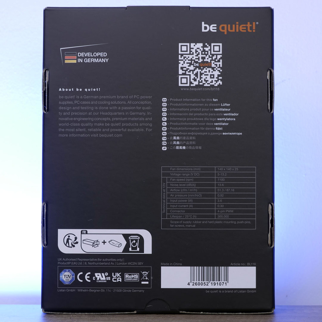 test bequiet silent wings packing verso