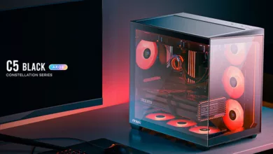 ANTEC C5 ARGB : un boîtier moyen tour type aquarium compatible cartes mères à connecteurs cachés 38 ANTEC C5 ARGB Couv