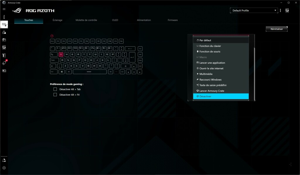 ASUS ROG Azoth logiciel 2