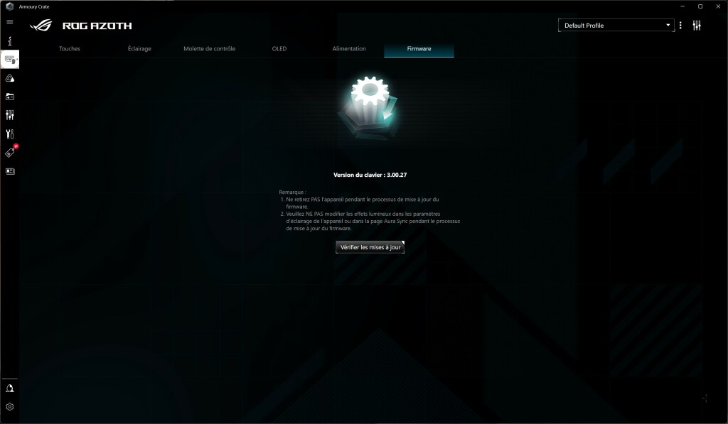 ASUS ROG Azoth logiciel 7