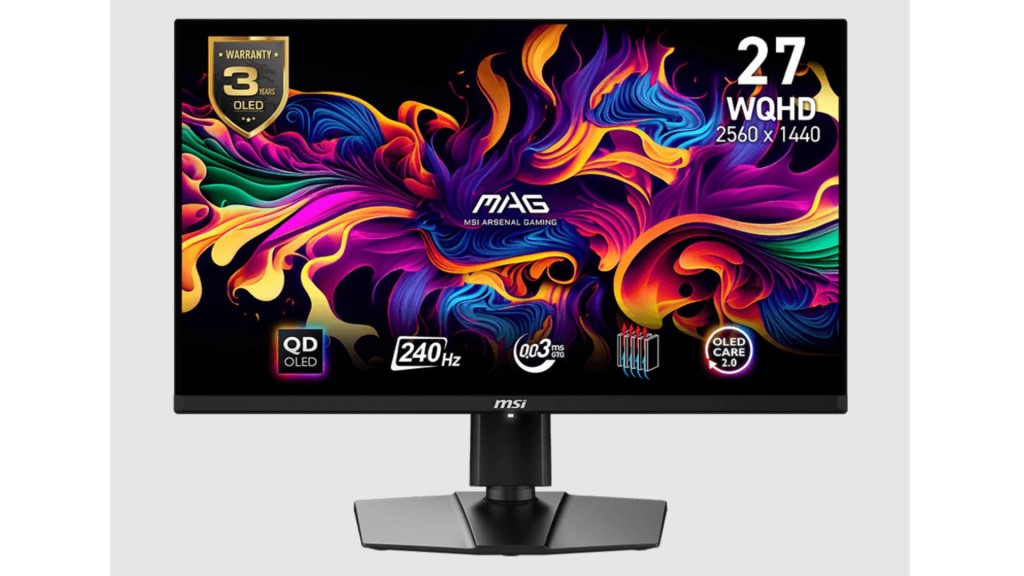 MSI MAG 271QPX QD-OLED E2 : moniteur de 27 pouces @ 240 Hz 2 MSI MAG 271QPX QD OLED E2 face