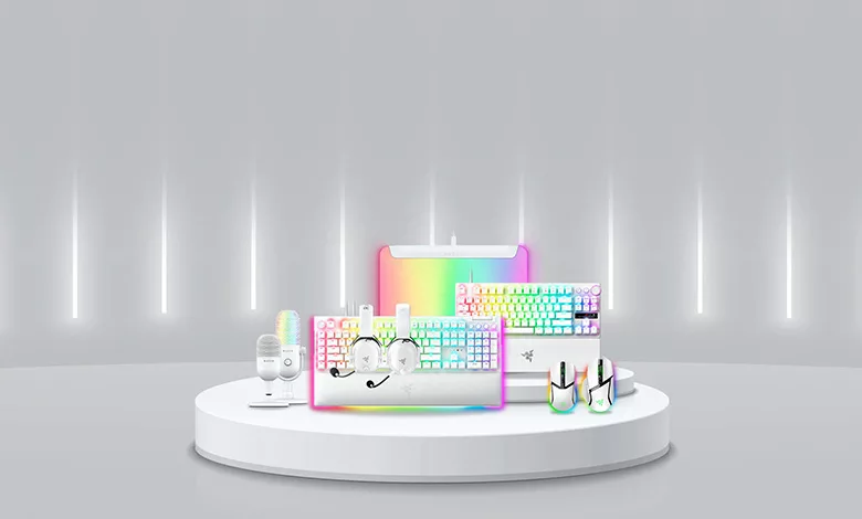 RAZER réédite quatre périphériques en blanc dont 2 claviers, une souris et un micro 1 RAZER périphériques blancs
