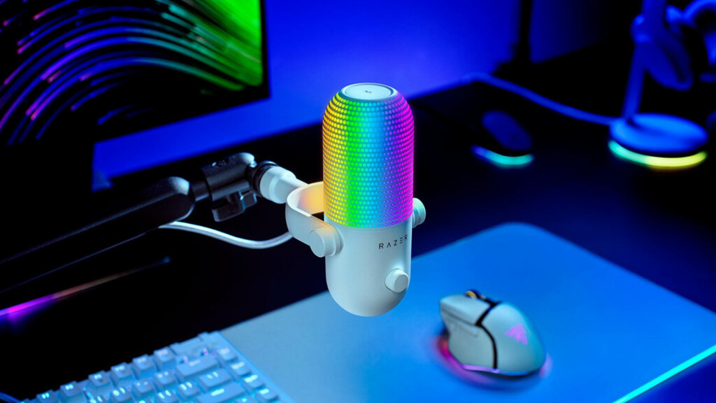 RAZER réédite quatre périphériques en blanc dont 2 claviers, une souris et un micro 5 Razer Seiren V3 Chroma blanc