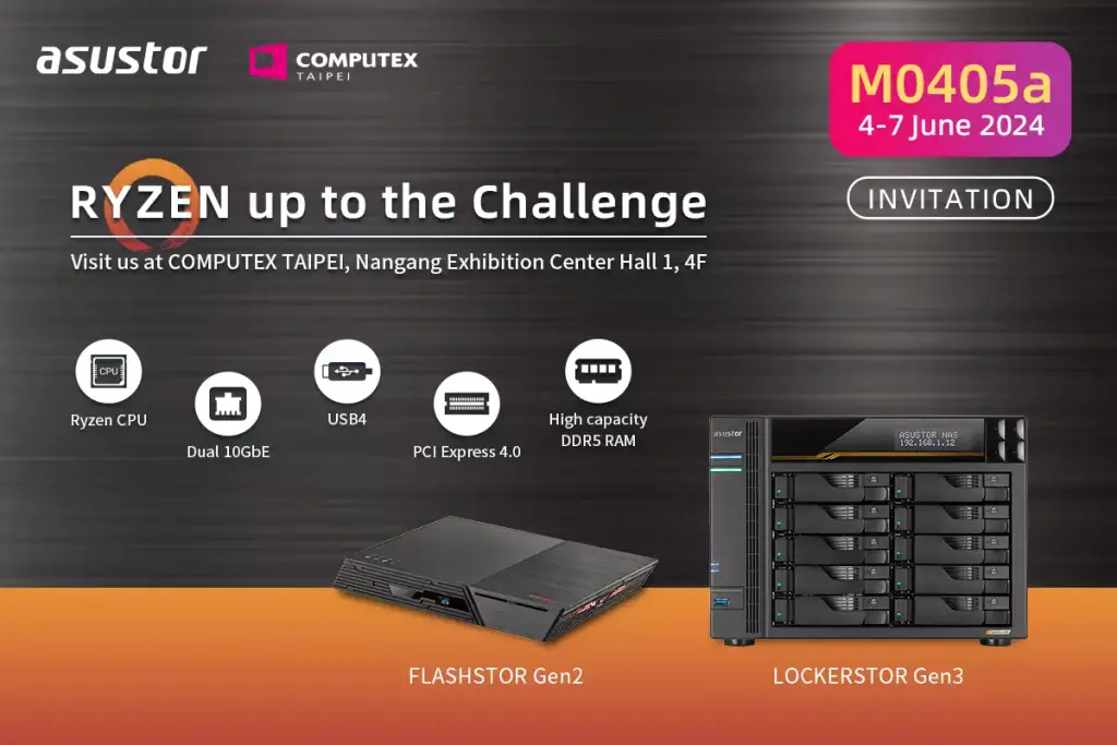 Lockerstor Gen3 et Flashstor Gen2, ASUSTOR passe au Ryzen 2 computex nas asustor lockerstor gen3 flashstor gen2