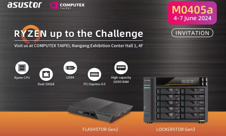 Lockerstor Gen3 et Flashstor Gen2, ASUSTOR passe au Ryzen 1 computex nas asustor lockerstor gen3 flashstor gen2