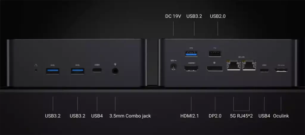 MINISFORUM AtomMan X7 Ti, premier mini PC avec un Intel Core Ultra 9 4 mini pc atomman x7 ti connectique
