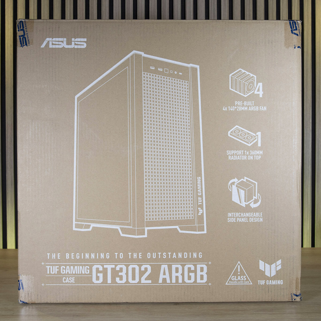 ASUS TUF Gaming GT302 ARGB : Revue complète et build avec carte mère BTF 2 ASUS TUF Gaming GT302 ARGB emaballage avant