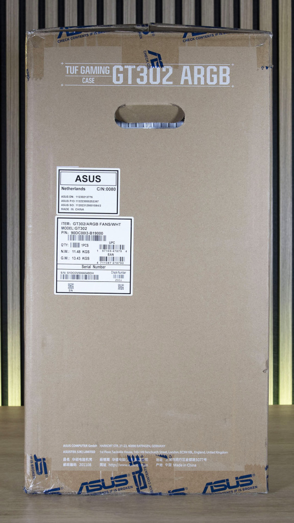 ASUS TUF Gaming GT302 ARGB : Revue complète et build avec carte mère BTF 5 ASUS TUF Gaming GT302 ARGB emballage petit côté 2