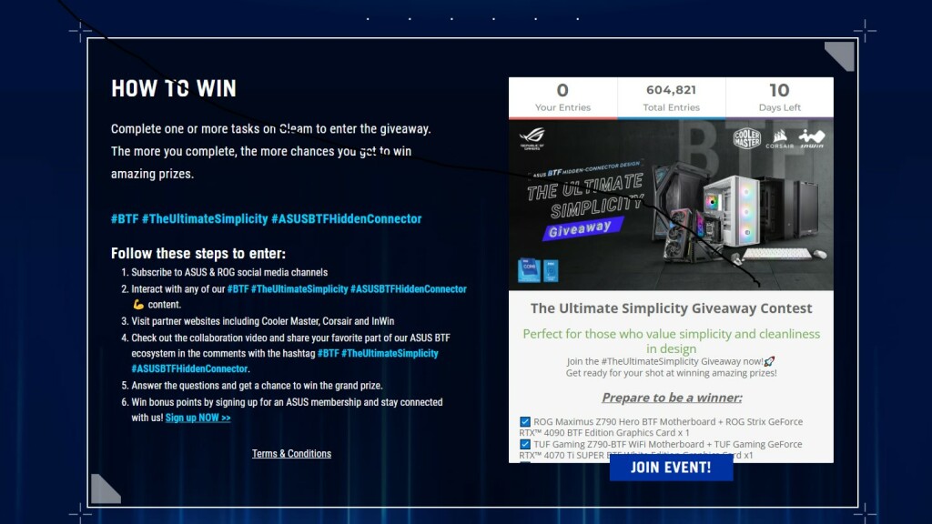 Concours ASUS ROG BTF 2024 : Gagnez des composants PC gaming haut de gamme 3 Concours Asus ROG BTF The Ultimate Simplicity how to