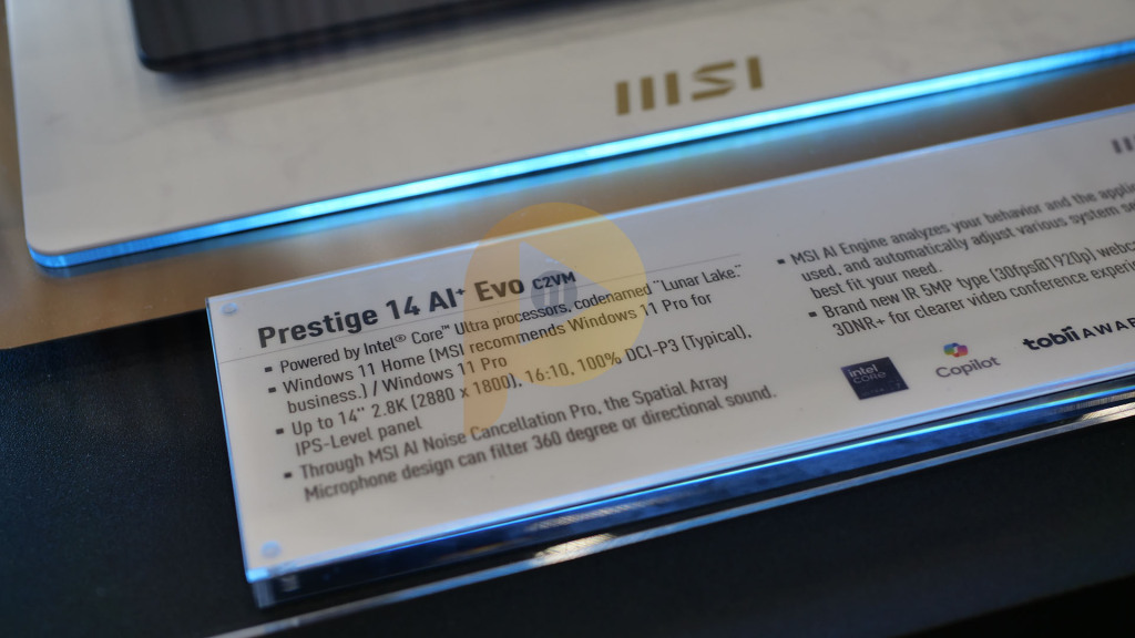 Nouveaux laptops MSI Prestige et Summit avec processeurs Intel Lunar Lake dévoilés au Computex 2024 5 Msi Prestige 14 AI EVO C2VM specs