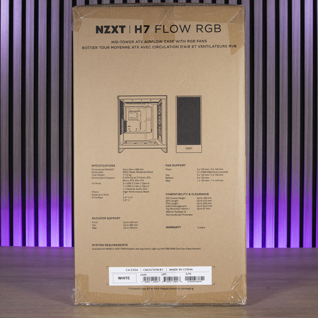 NZXT H7 Flow RGB emballage petit côté 1
