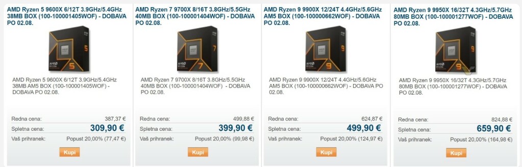 Les prix des futurs processeurs AMD série Ryzen 9000 sont connus 2 Ryzen 9000 tarifs