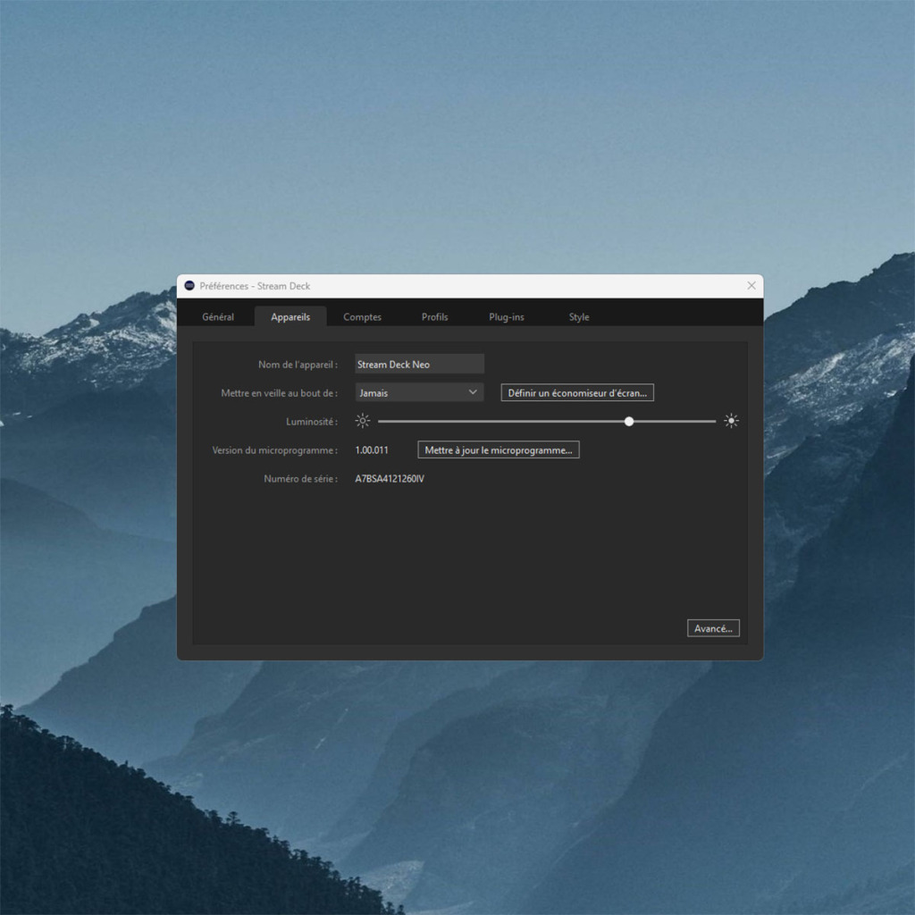 elgato stream deck interface reglages