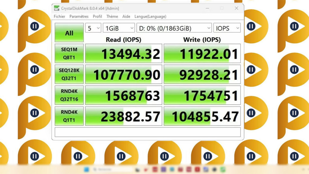 mp700 pro se 2to benchmark crystaldiskMark iops