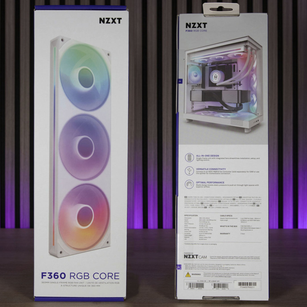 nzxt f360 rgb core white box