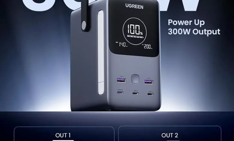 Un chargeur portable de 48000 mAh avec le UGREEN 300 W 1 powerbank ugreen 300w 48000 mah connectique