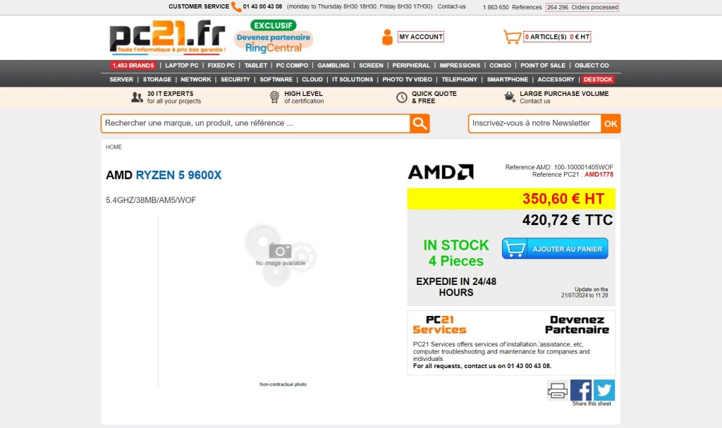 AMD Ryzen 9000 : Fuites de Prix et Disponibilité à l'Approche du Lancement 5 Ryzen 9600X PC21.fr