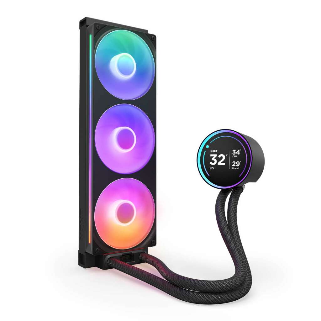 NZXT Kraken Elite 2024 : Le refroidissement AIO repensé avec des performances améliorées 14 06 Kraken Elite V2 RGB BK vertical 360