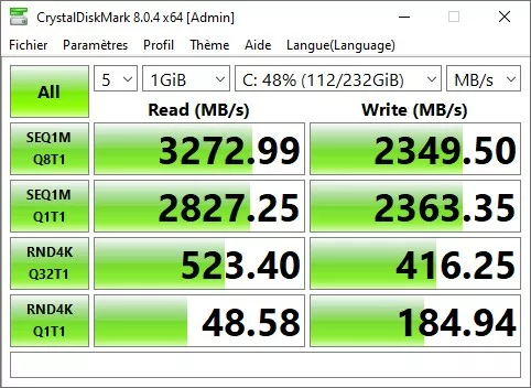 MONTECH KING 95 PRO résultats SSD
