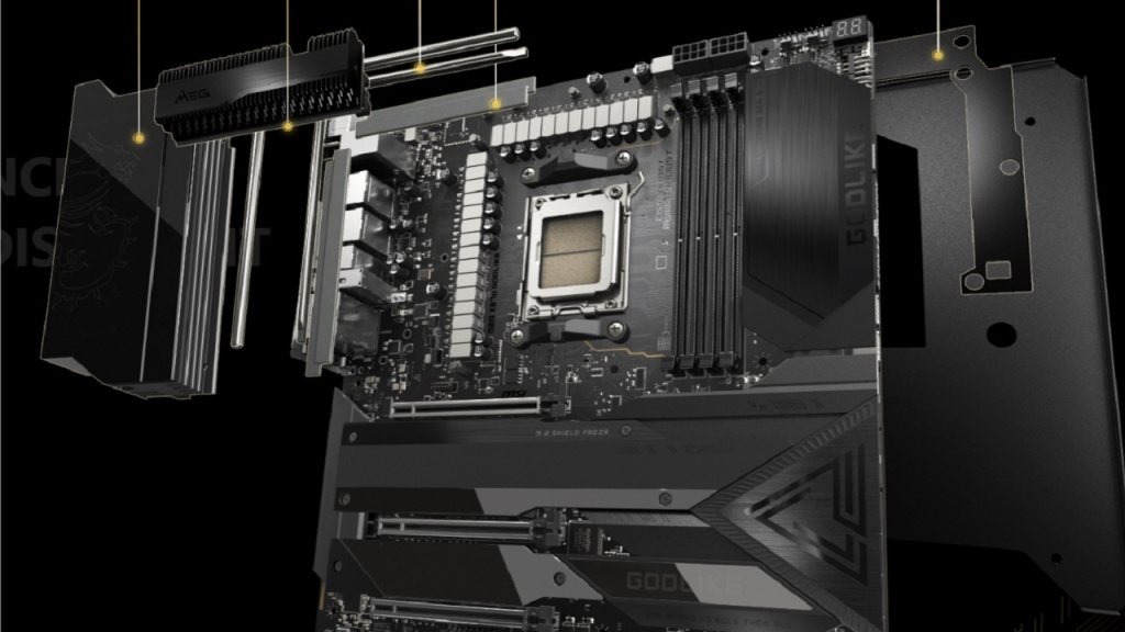 MSI MEG X870E GODLIKE : La carte mère ultime pour les processeurs AMD Ryzen 9000 4 MSI MEG X680E GODLIKE Rumor heatsink