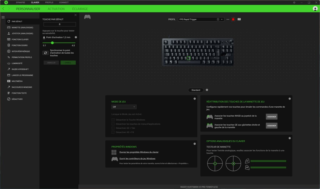 RAZER Hunstman V3 Pro TKL logiciel attribution fonction 1