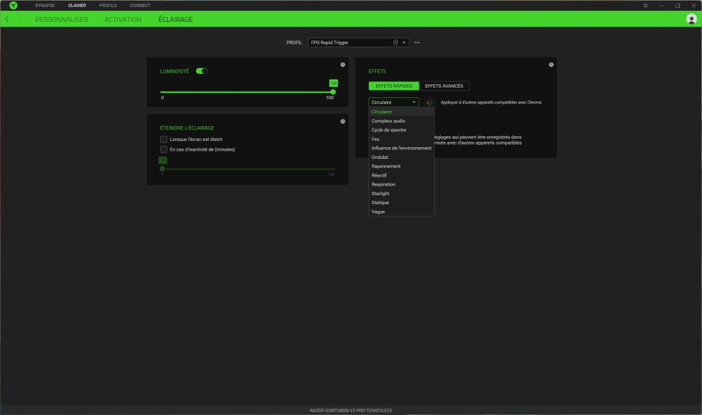 RAZER Hunstman V3 Pro TKL logiciel éclairage 2