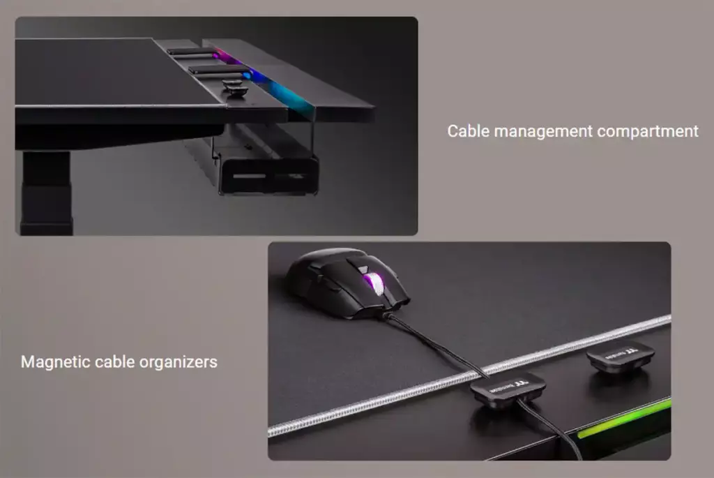 Thermaltake G700 RGB, le bureau gaming se dévoile à 1000 € 3 bureau gaming thermaltake g700 rgb 5