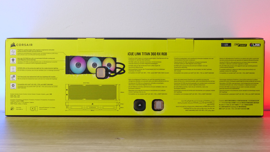 icue link titan 360 rx rgb emballage back